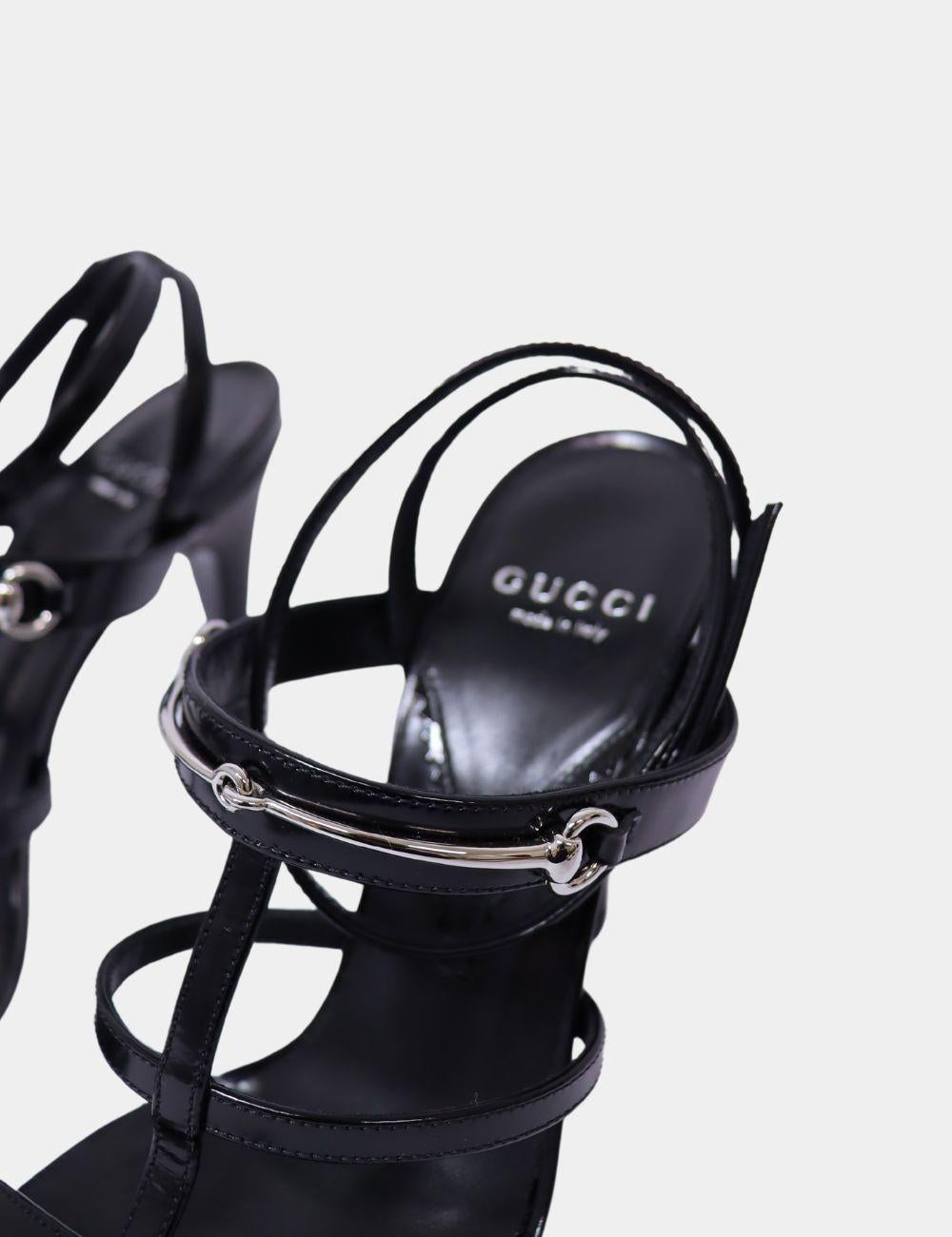 Donna Gucci Divine sandali in pelle impreziositi da morsetti EU 37 in vendita