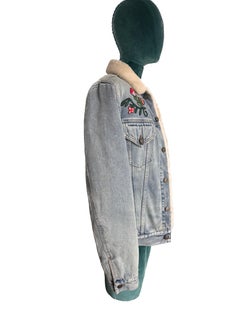 Gucci DIY Custom shearling  denim jacket