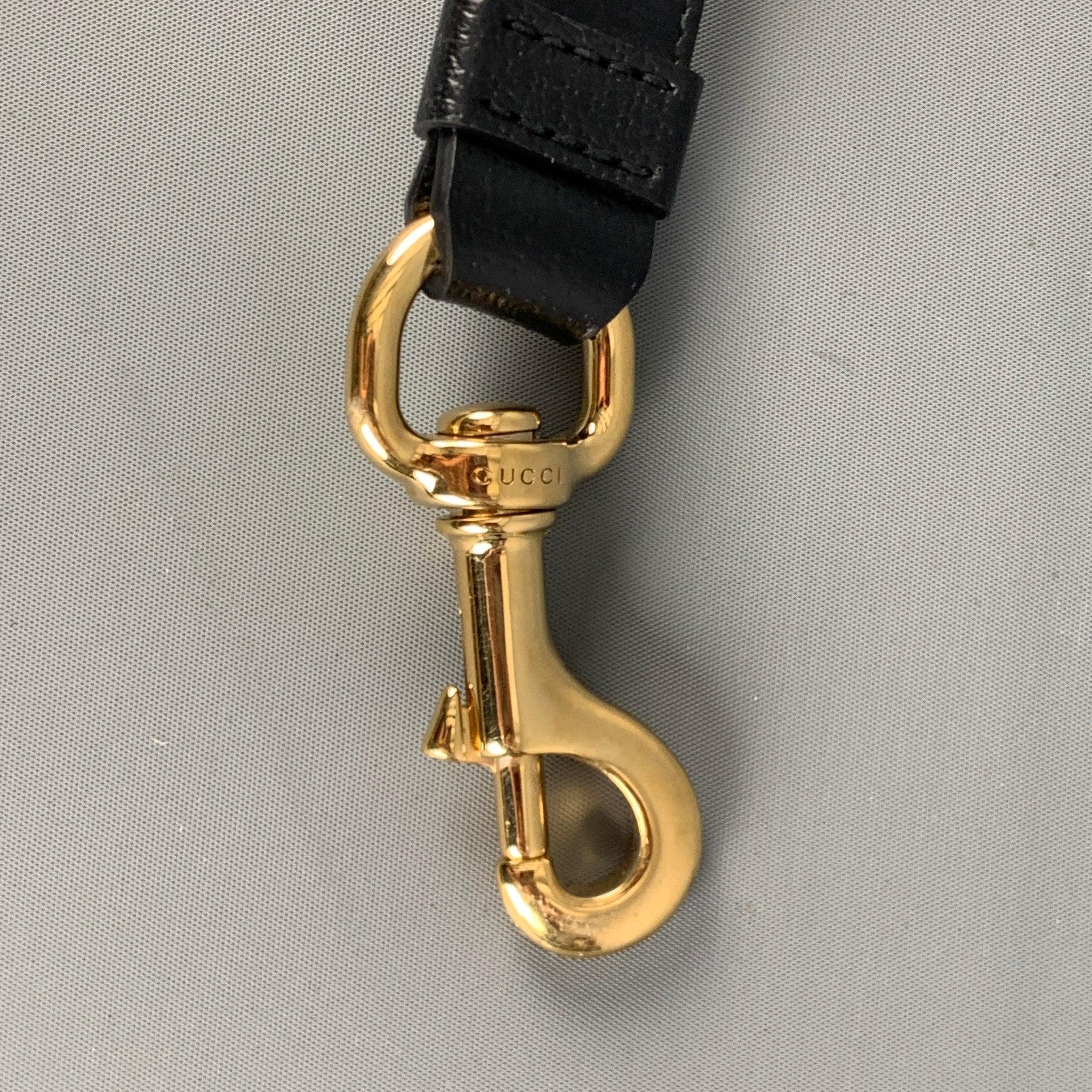GUCCI Dog Leash Black Gold  Leather Goods In Excellent Condition In San Francisco, CA