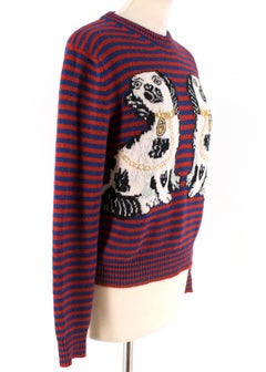 Gucci Dog Patch Striped Wool Jumper  XS