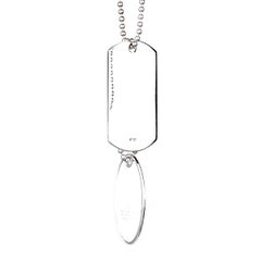 Gucci Dog Tag Silver Necklace