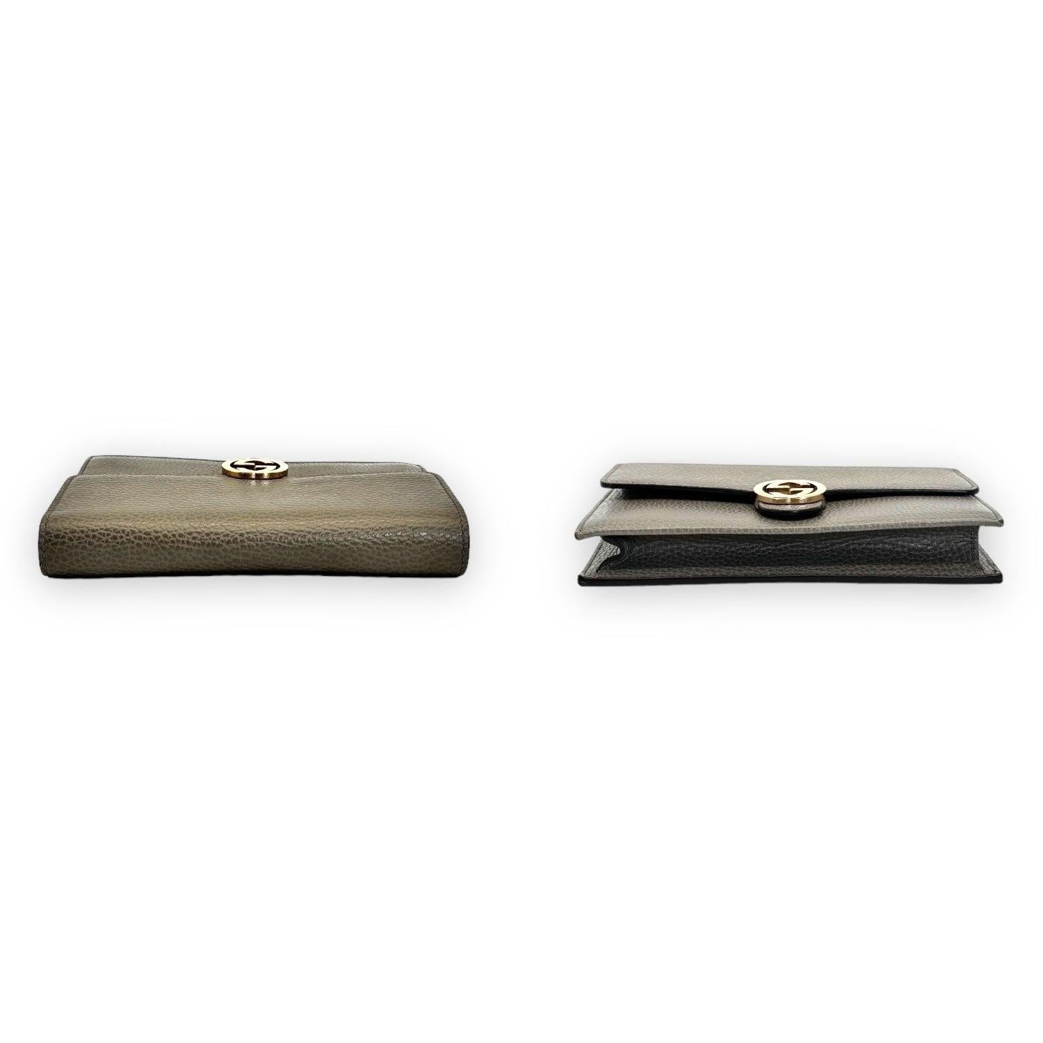 Gucci Dollar Calfskin Interlocking G Wallet on Chain In Good Condition For Sale In Scottsdale, AZ