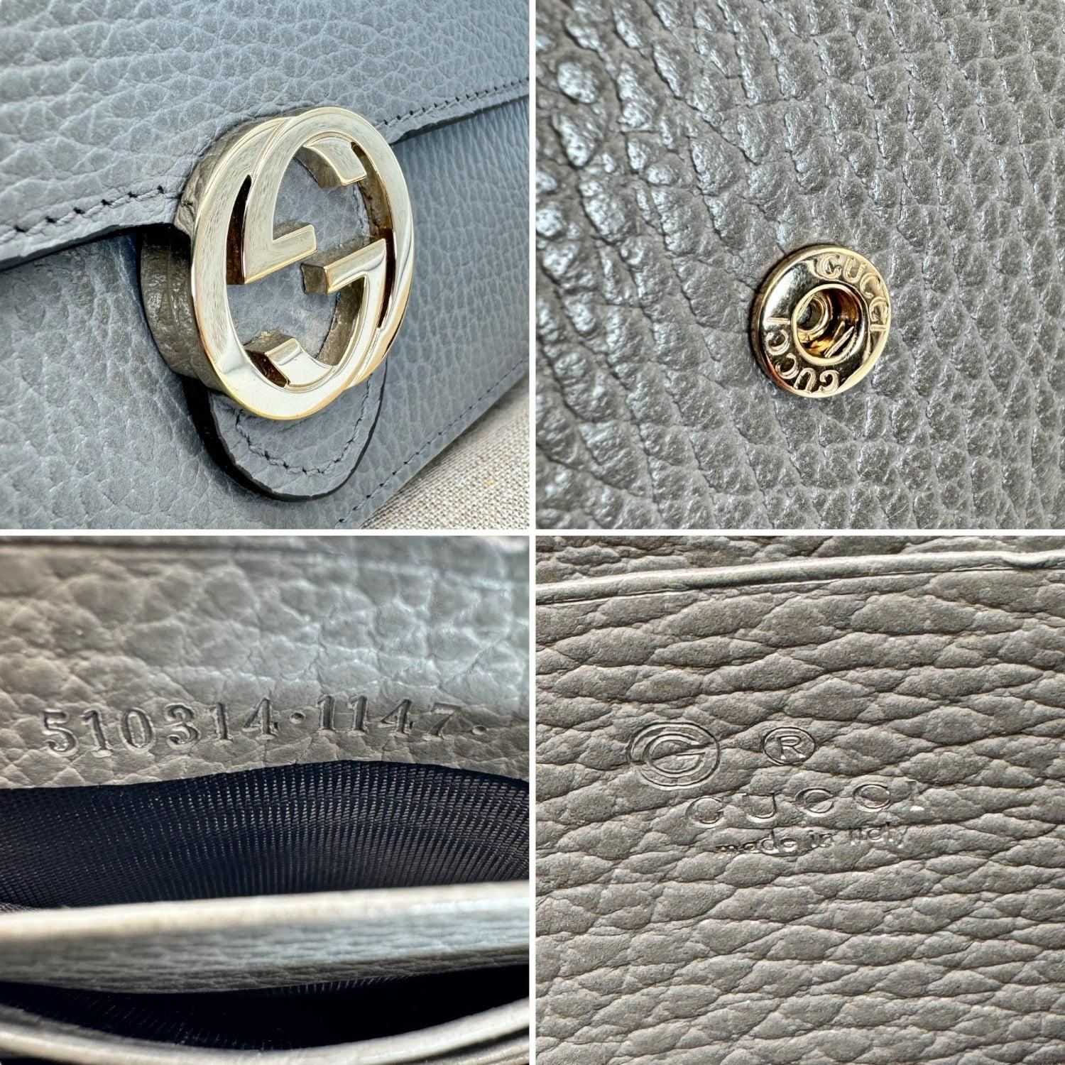 Gucci Dollar Calfskin Interlocking G Wallet on Chain For Sale 2
