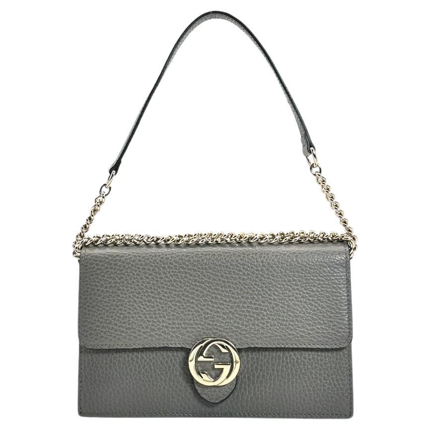 Gucci Dollar Calfskin Interlocking G Wallet on Chain For Sale