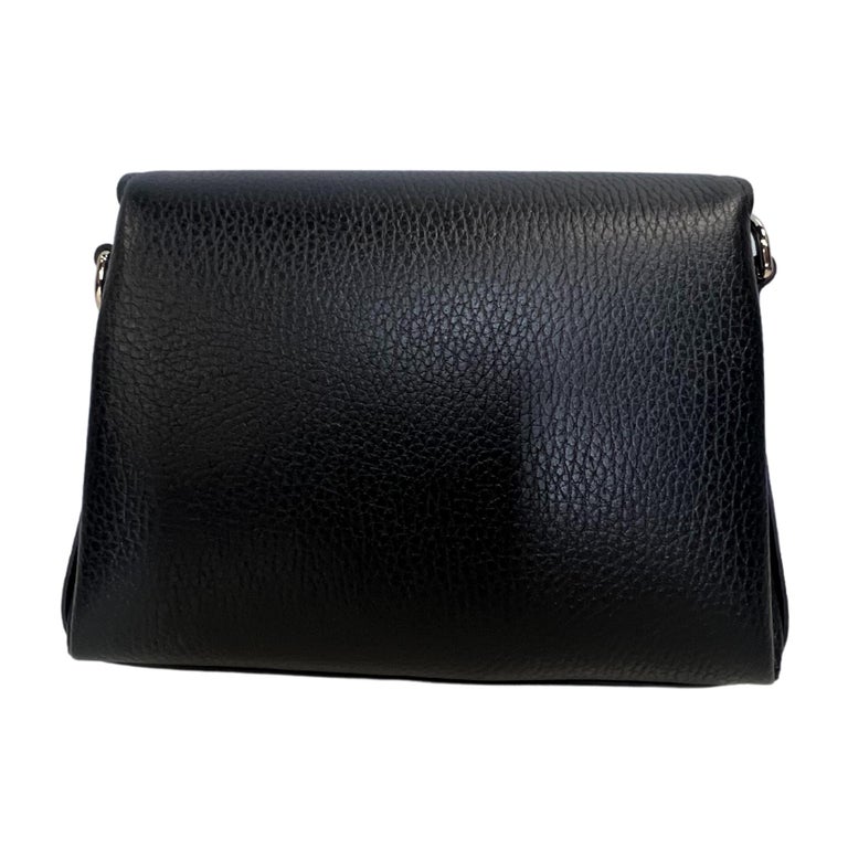 Gucci Dollar Calfskin Interlocking GG Crossbody Bag Black Small For