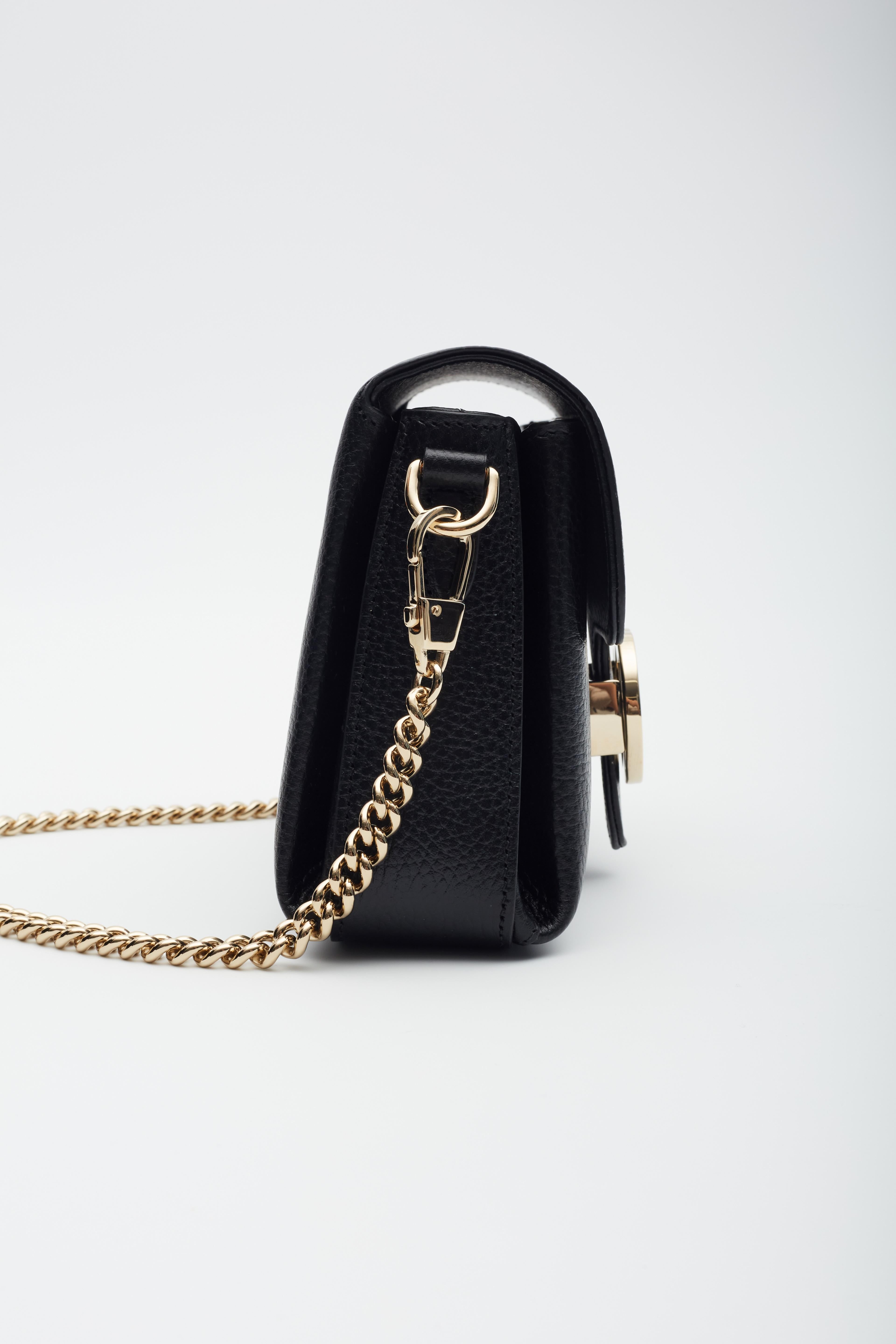 Gucci Dollar Calfskin Interlocking GG Crossbody Bag Black Small 3