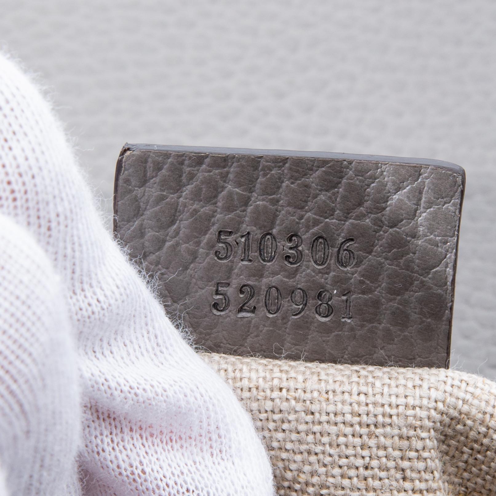 Gray Gucci Dollar Calfskin Interlocking GG Medium Shoulder Bag Grey (510306) For Sale