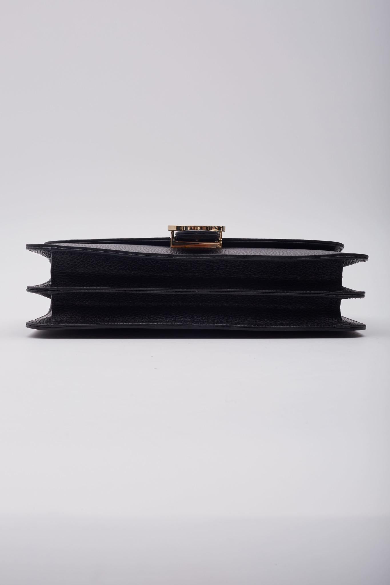 Gucci Dollar Calfskin Interlocking GG Shoulder Bag Black 3