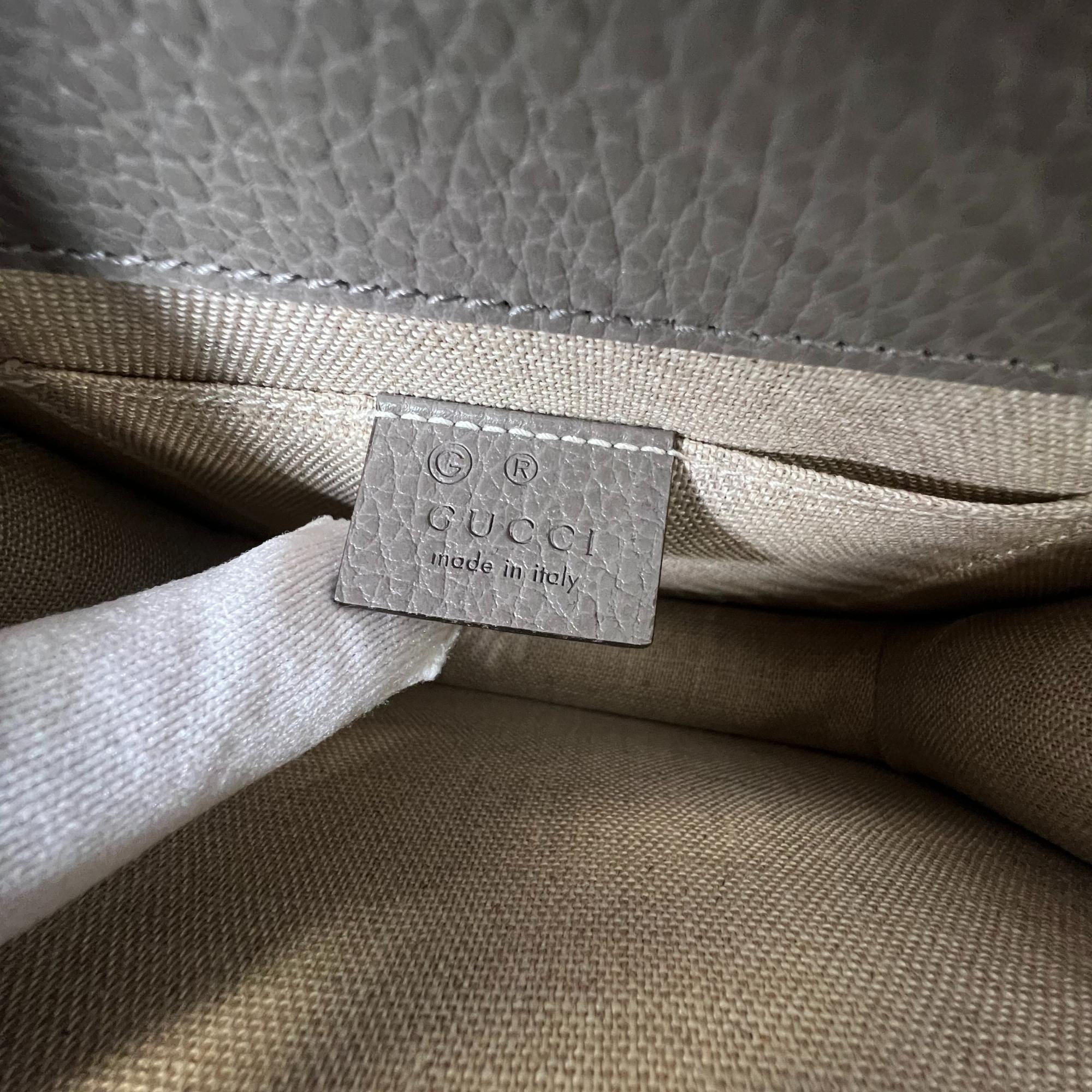 Gray Gucci Dollar Calfskin Interlocking GG Small Shoulder Bag Grey For Sale