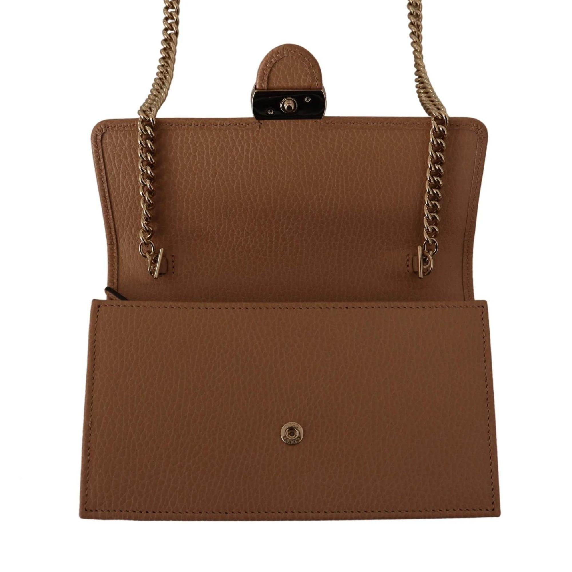 Gucci Dollar Calfskin Interlocking GG Wallet On Chain Bag Beige For Sale 1