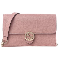 Gucci Dollar Calfskin Interlocking GG Wallet on Chain Bag - Soft Pink