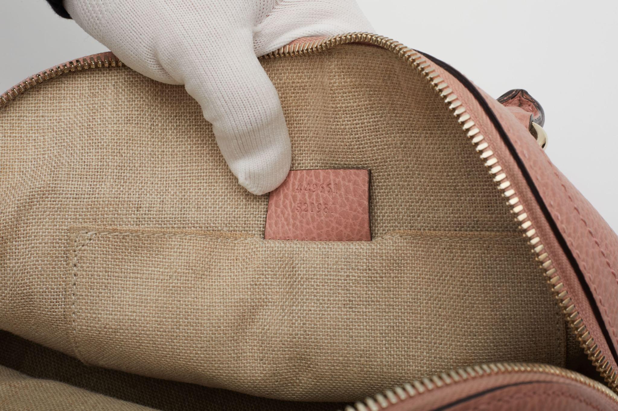 Gucci Dollar Calfskin Small GG Charm Dome Bag Soft Pink 6