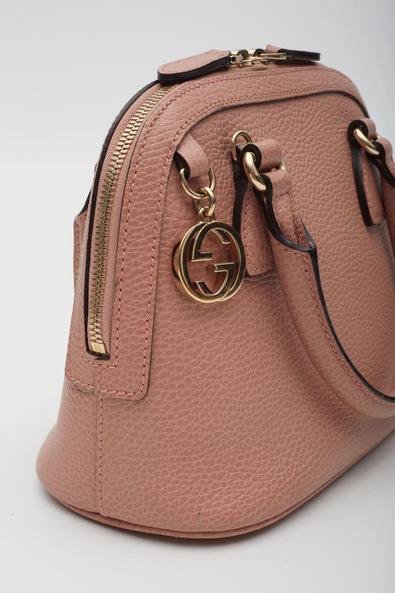 Gucci Dollar Calfskin Small GG Charm Dome Bag Soft Pink 3