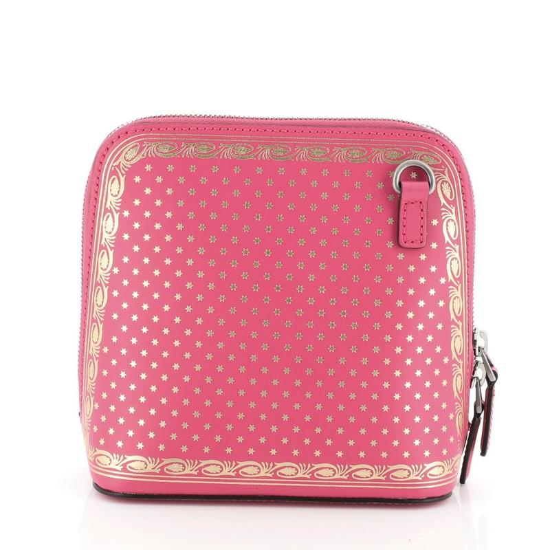 Pink Gucci Dome Crossbody Bag Limited Edition Printed Leather Mini