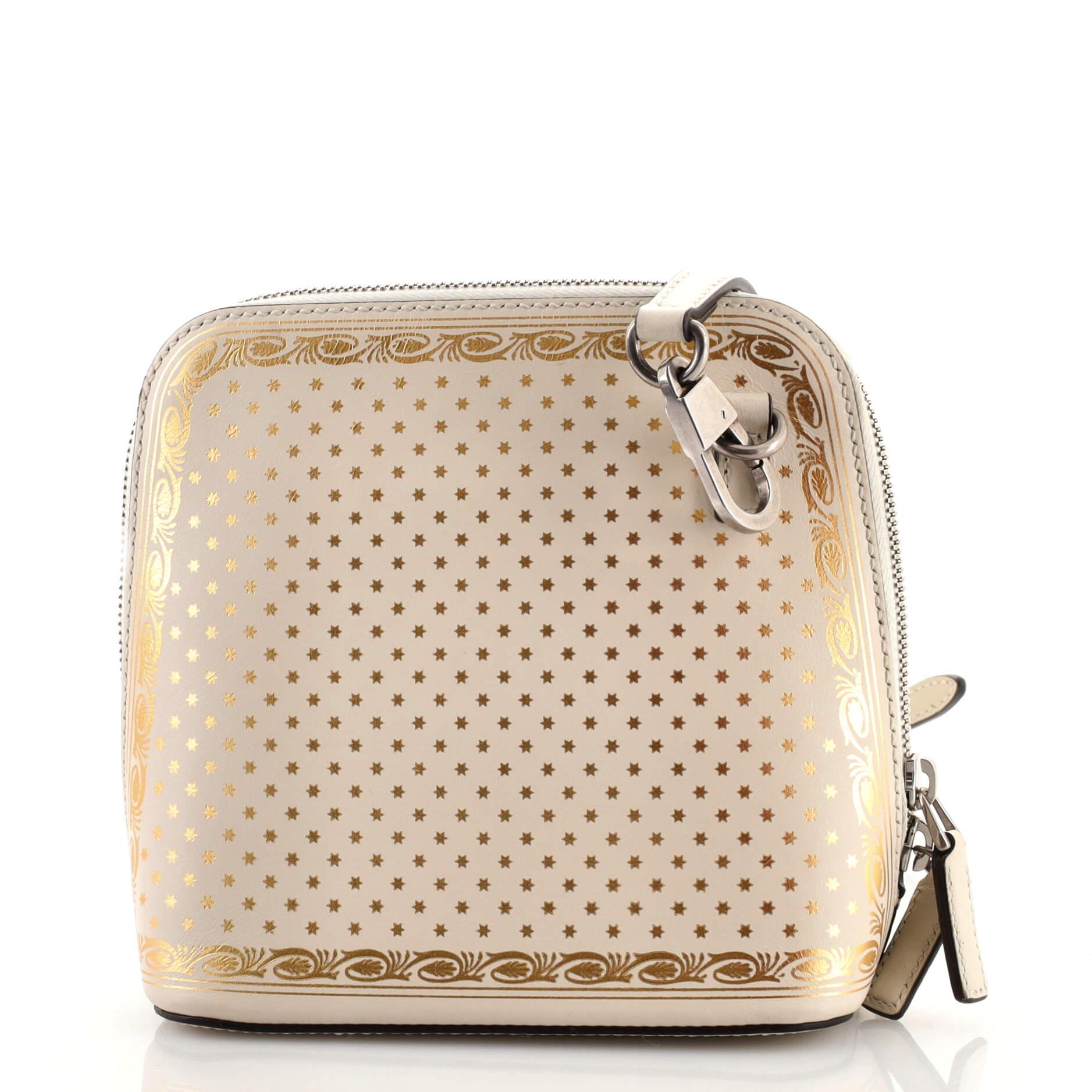 Beige Gucci Dome Crossbody Bag Limited Edition Printed Leather Mini
