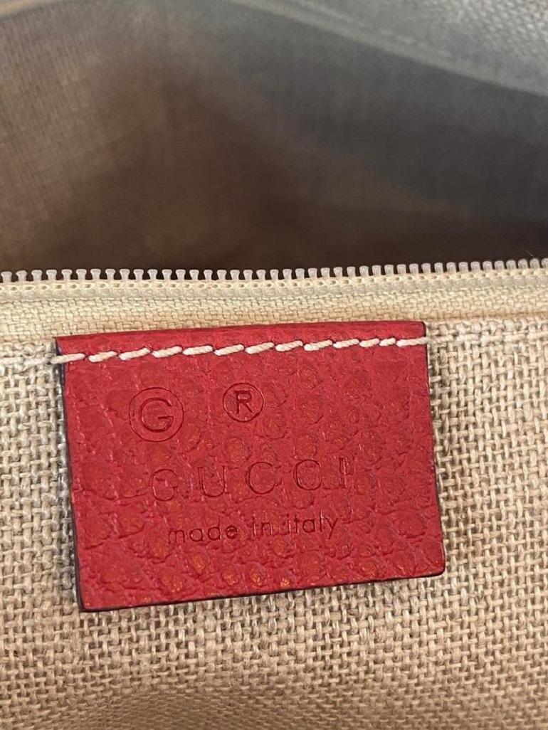 Gucci Dome Large Covertible 2way 1g82 Red Leather Tote In Good Condition In Dix hills, NY