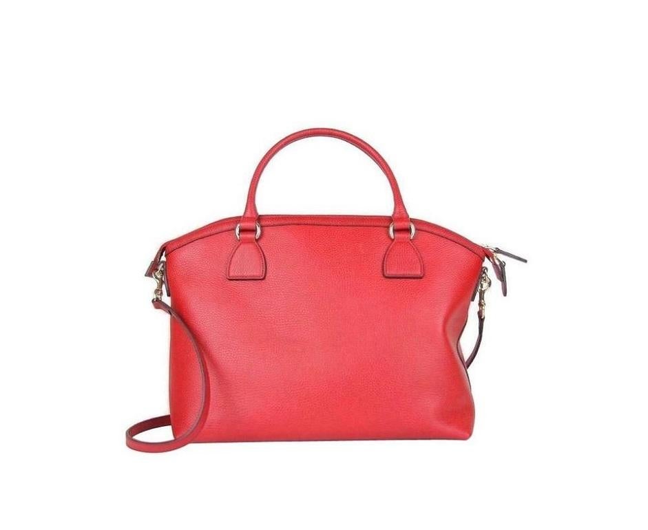 Gucci Dome Large Covertible 2way 1g82 Red Leather Tote For Sale 1