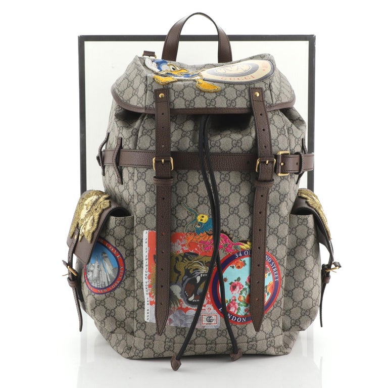 Gucci x Disney Donald Duck Backpack Mini GG Supreme Beige/Ebony