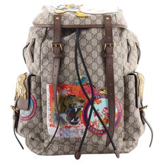 Gucci Donald Duck Soft Backpack GG Coated Canvas with Applique Large