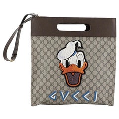 Gucci Donald Duck Soft Tote Embroidered GG Coated Canvas