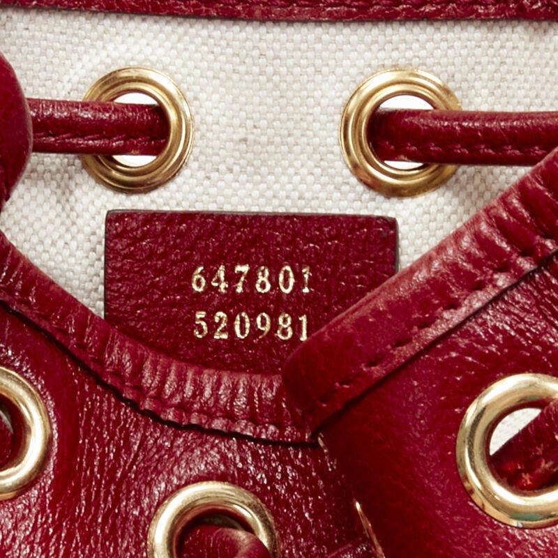 GUCCI DORAEMON 2021 Limited GG Supreme red drawstring crossbody bucket bag 6