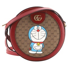 Gucci Doraemon Round Shoulder Bag Printed Mini GG Coated Canvas