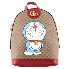Gucci Doraemon Zip Backpack Printed Mini GG Coated Canvas