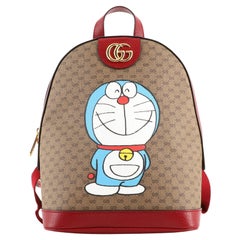 Gucci Doraemon Rucksack mit Reißverschluss aus beschichtetem Segeltuch, Mini GG