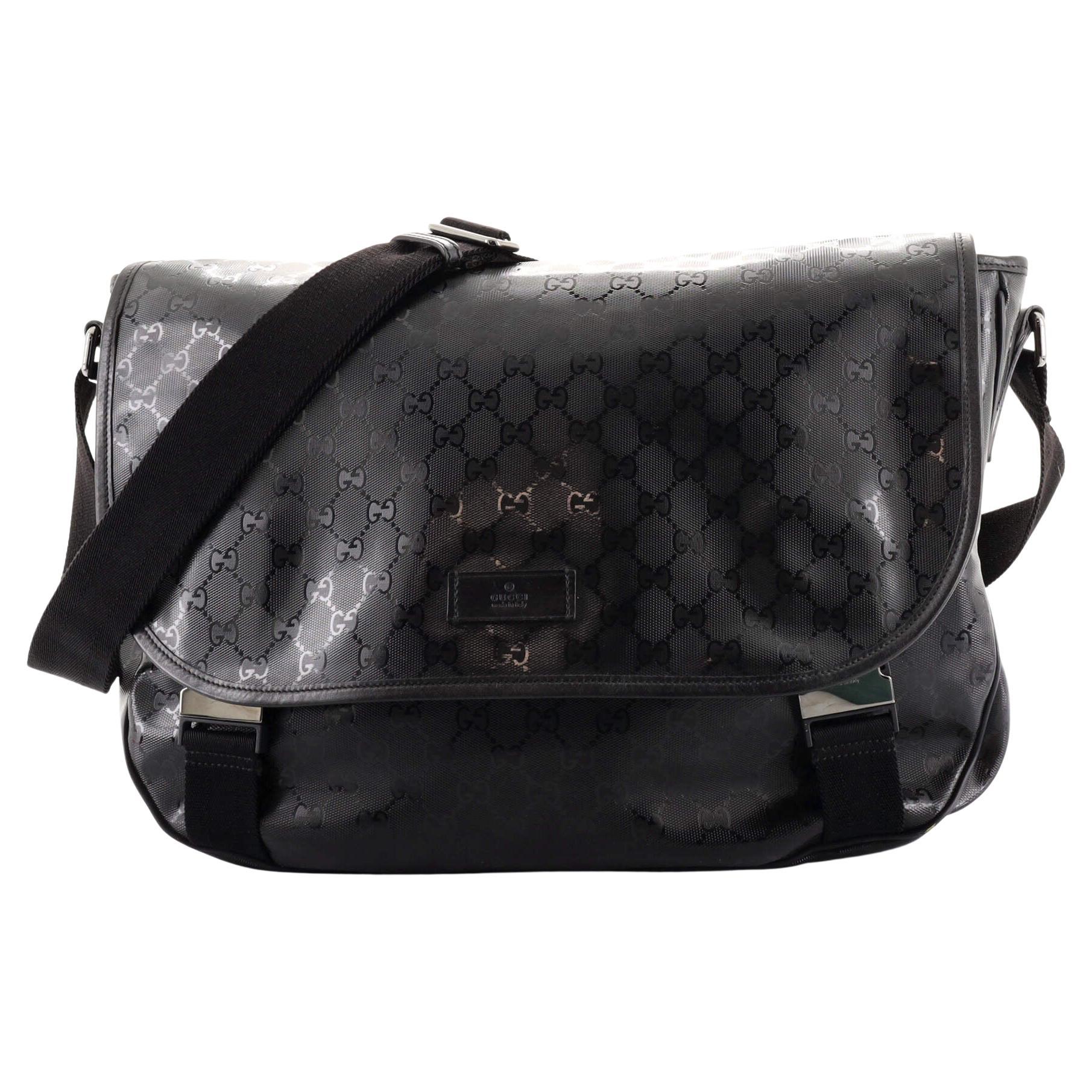 Gucci Double Buckle Messenger Bag GG Imprime Large