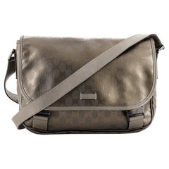 Gucci Bolsa Mensajero Doble Hebilla GG Imprime Mediana
