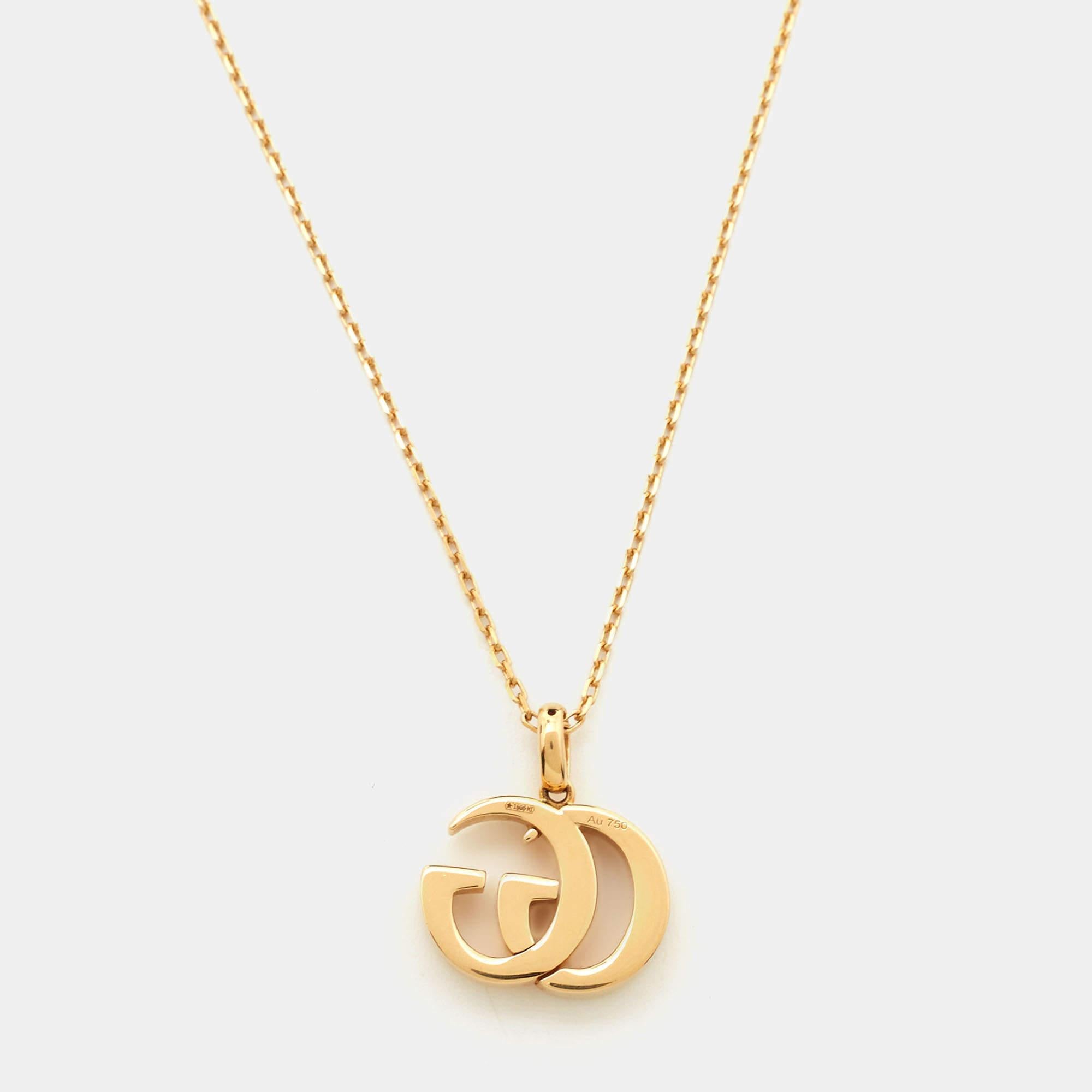 Gucci Double G 18k Yellow Gold Pendant Necklace 1