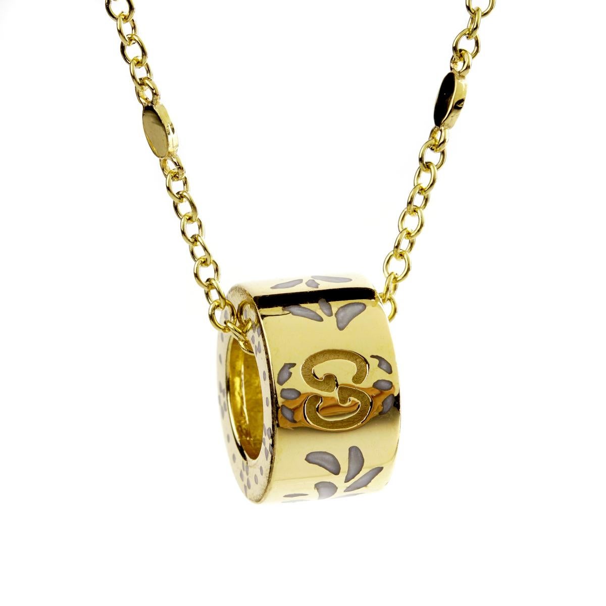 enamel gold pendant