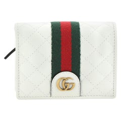 Gucci Double G Flap Card Case Quilted Leather
