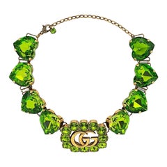 Gucci Double G Herz-Kristall-Halskette