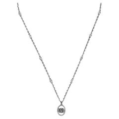Gucci Double G Pendant Necklace 925 Sterling Silver