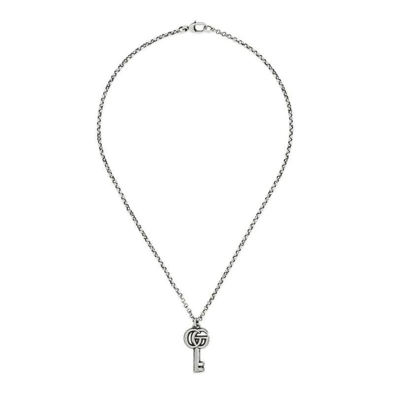 Gucci Double G With Key Aged Sterling Silver Necklace YBB627757001

Made in Italy with the finest quality 925 sterling silver, the Gucci Marmont Double G necklace is a striking execution of classic design with modern details, complete with a key as
