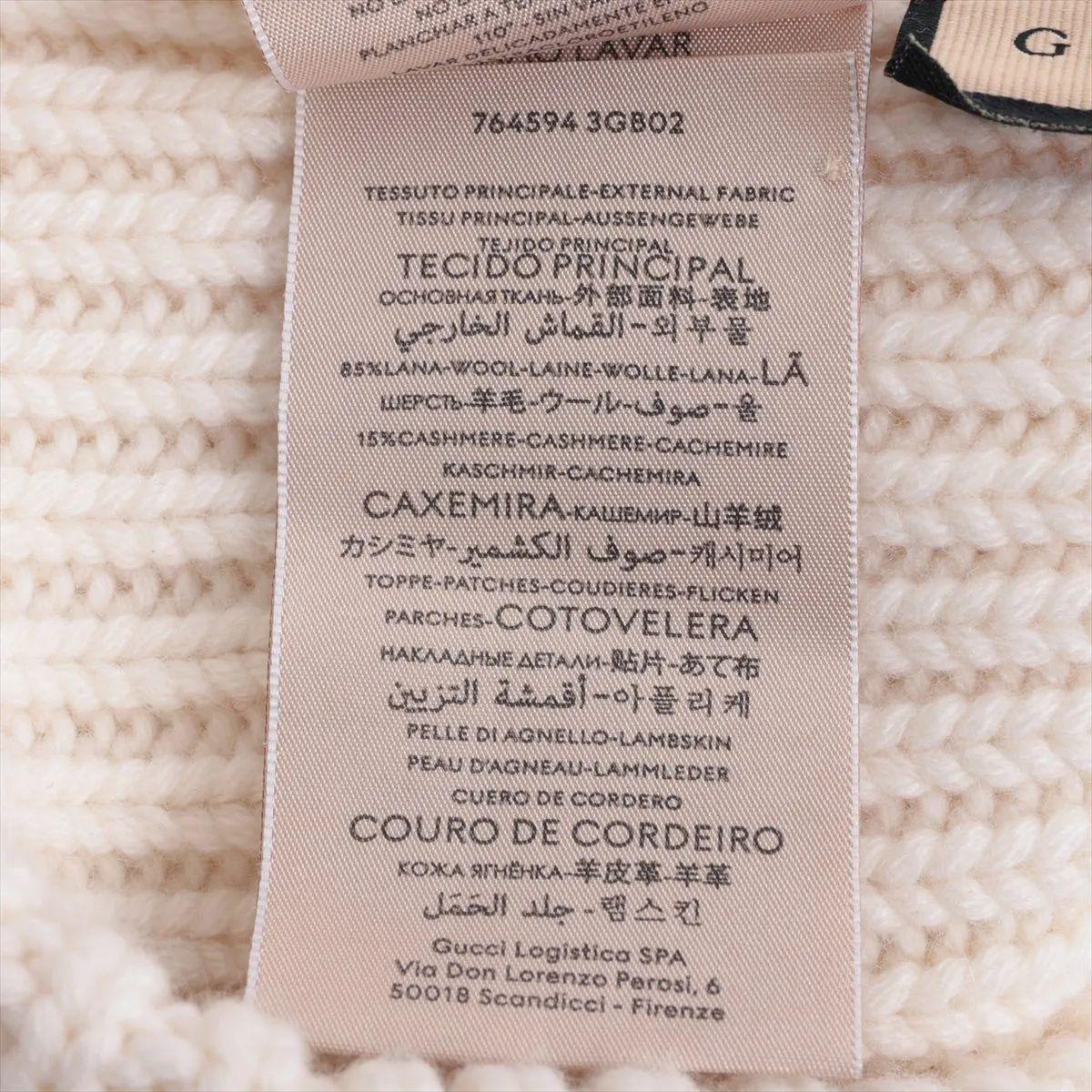 Gucci Double G Wolle Kaschmir Mütze Weiß im Angebot 3