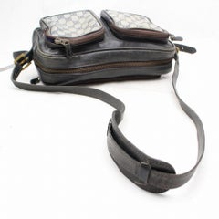 Gucci Double Pocket 866204 Black Coated Canvas Shoulder Bag