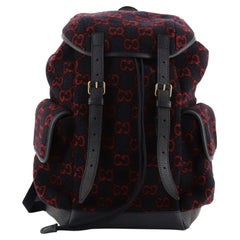 Gucci Double Pocket Belt Backpack GG Wool Medium