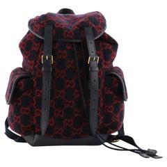 Gucci Double Pocket Belt Backpack GG Wool Medium