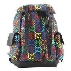 Gucci Double Pocket Belt Backpack Psychedelic Print GG Coated Canvas Medium