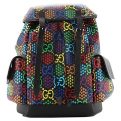 Gucci Double Pocket Belt Backpack Psychedelic Print GG Coated Canvas Medium