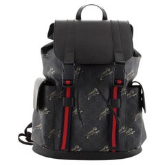 Gucci Double Pocket Buckle Backpack Printed GG Coated Canvas Large