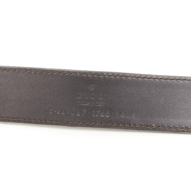 GUCCI Double Tiger gold tone buckle metallic copper leather skinny belt 75cm 30