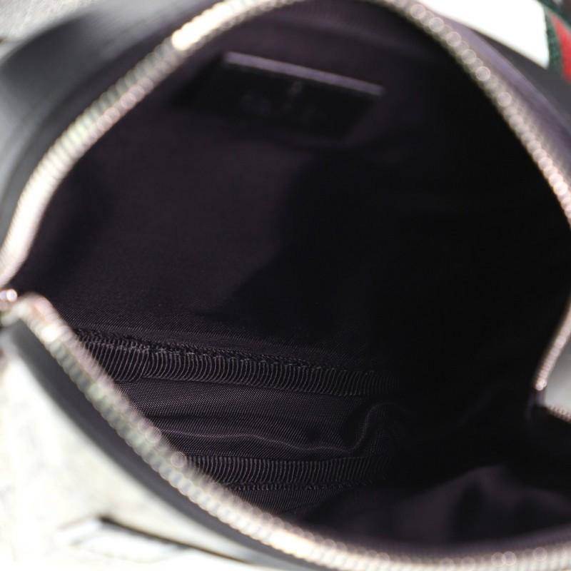 Gucci Double Web Gürteltasche GG aus beschichtetem Segeltuch mit Leder (Grau)