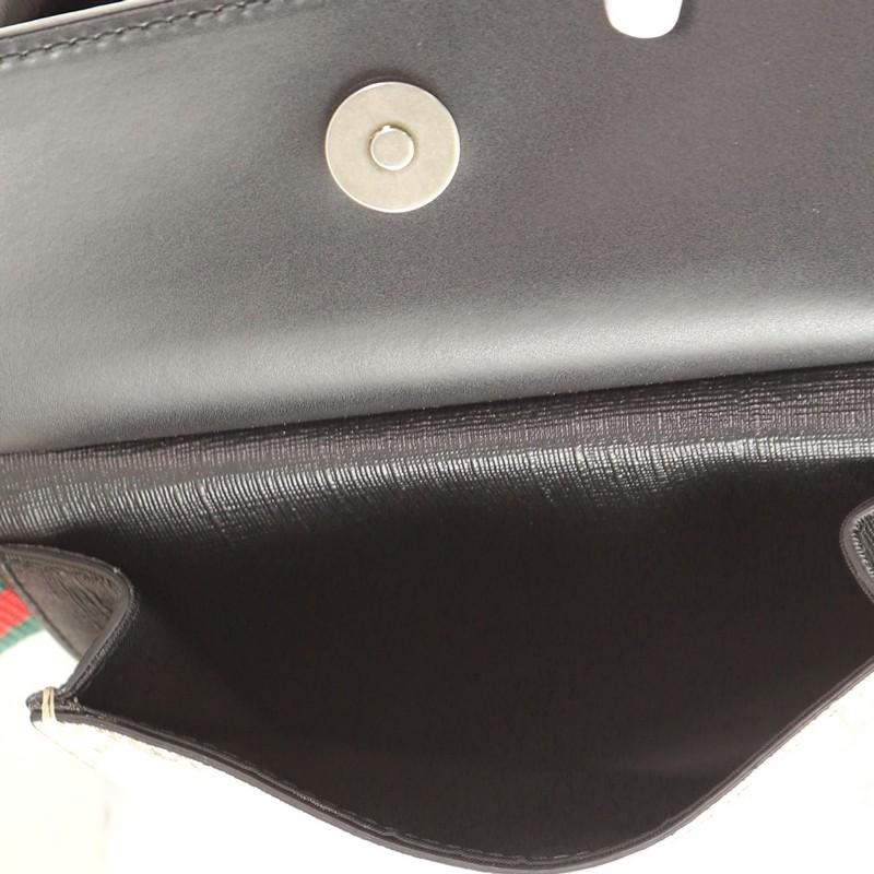 Gucci Double Web Gürteltasche GG aus beschichtetem Segeltuch mit Leder (Braun)