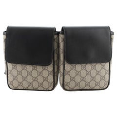 Gucci Double Web Belt Bag GG Coated Canvas with Leather