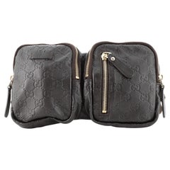 Gucci Doppeltasche mit Reißverschluss Gürteltasche Guccissima Leder
