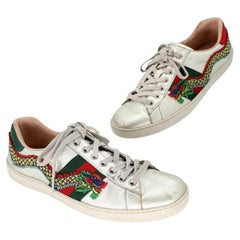 Used Gucci Dragon Ace Low GG 8.5 Embroidered Men's Sneakers GG-S0805P-0001