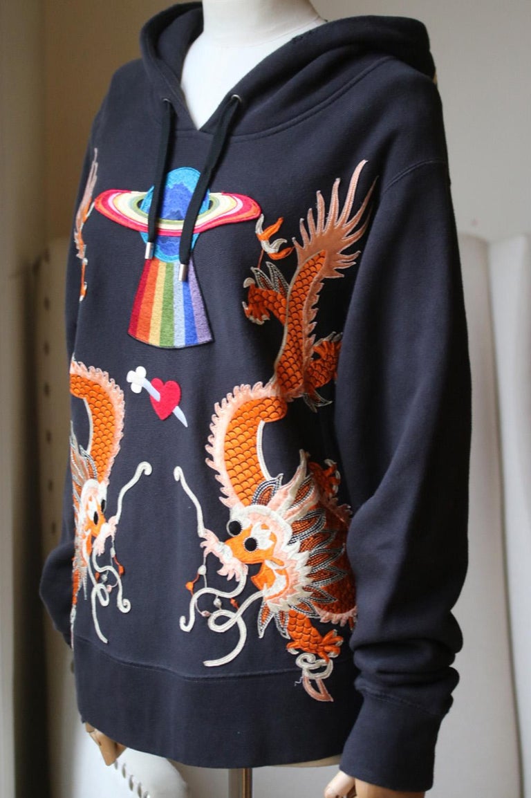 Gucci Dragon-Appliquéd Cotton-Jersey Hoodie at 1stDibs | gucci hollywood  hoodie, gucci dragon hoodie, gucci dragon sweater
